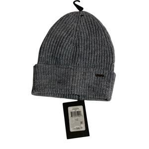 NWT DKNY Men's Ribbed Knit Beanie Winter Hat, Gray, One size